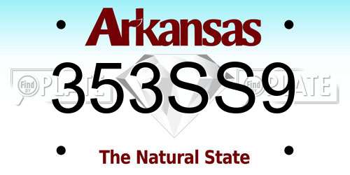353SS9 Arkansas License Plate