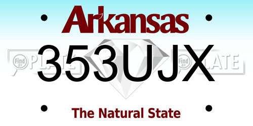 353UJX Arkansas License Plate