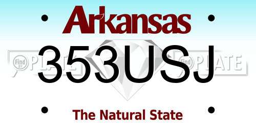353USJ Arkansas License Plate