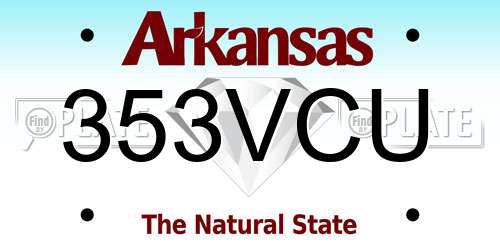 353VCU Arkansas License Plate