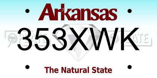 353XWK Arkansas License Plate
