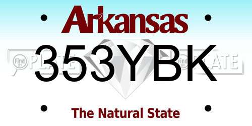 353YBK Arkansas License Plate