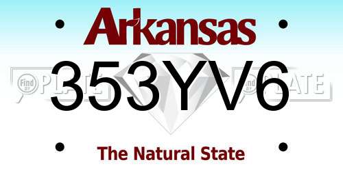 353YV6 Arkansas License Plate