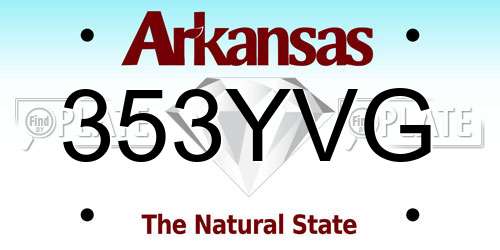353YVG Arkansas License Plate