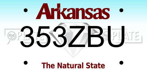 353ZBU Arkansas License Plate