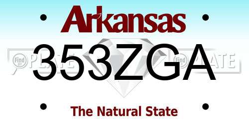 353ZGA Arkansas License Plate