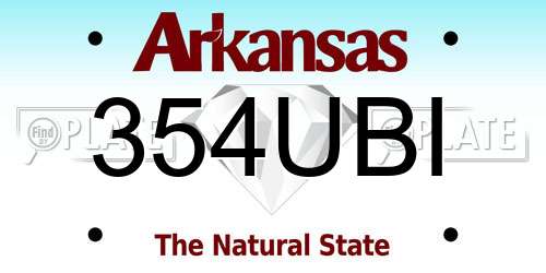 354UBI Arkansas License Plate