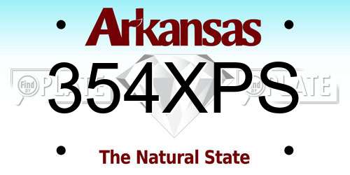354XPS Arkansas License Plate