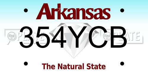 354YCB Arkansas License Plate