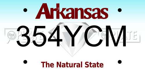 354YCM Arkansas License Plate