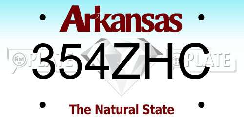 354ZHC Arkansas License Plate
