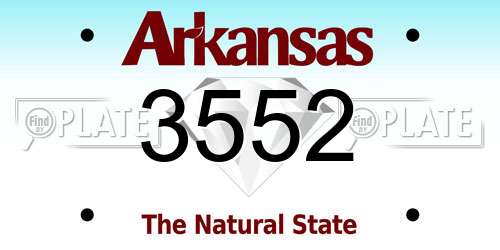 3552 Arkansas License Plate