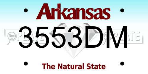 3553DM Arkansas License Plate