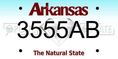 3555AB Arkansas License Plate