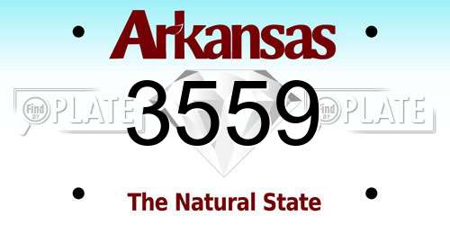 3559 Arkansas License Plate
