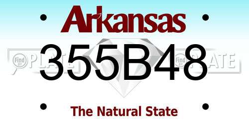 355B48 Arkansas License Plate
