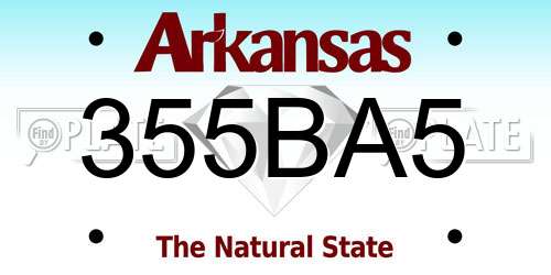 355BA5 Arkansas License Plate