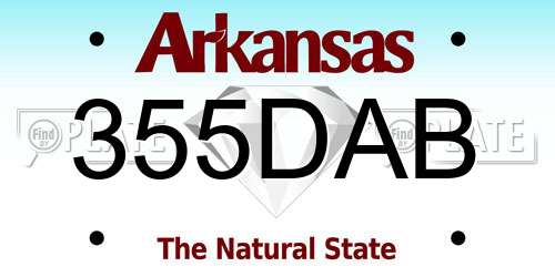 355DAB Arkansas License Plate