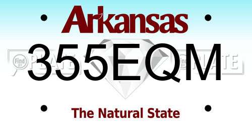 355EQM Arkansas License Plate