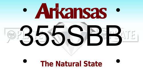 355SBB Arkansas License Plate
