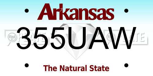 355UAW Arkansas License Plate