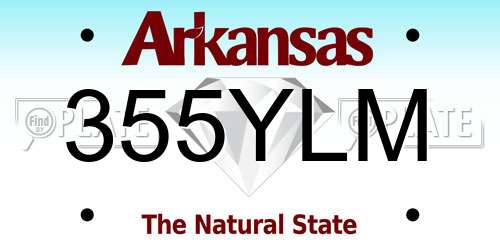 355YLM Arkansas License Plate