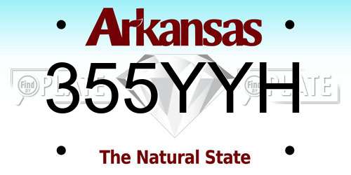 355YYH Arkansas License Plate