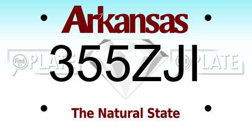 355ZJI Arkansas License Plate