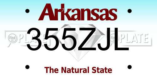 355ZJL Arkansas License Plate