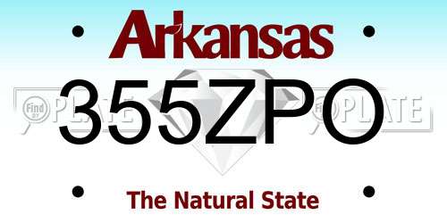 355ZPO Arkansas License Plate