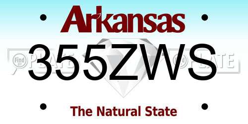 355ZWS Arkansas License Plate