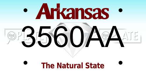 3560AA Arkansas License Plate