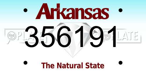 356191 Arkansas License Plate