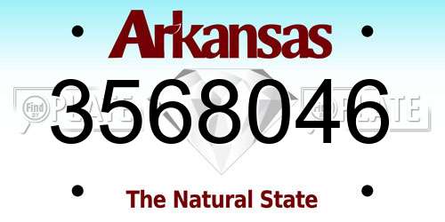 3568046 Arkansas License Plate