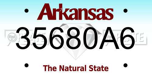 35680A6 Arkansas License Plate