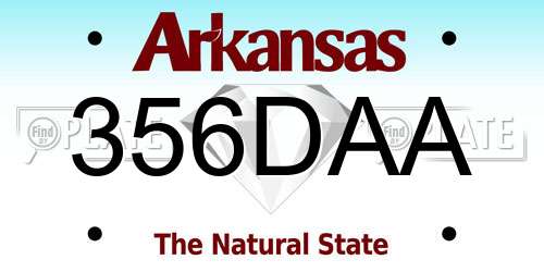 356DAA Arkansas License Plate
