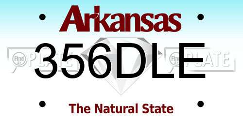356DLE Arkansas License Plate