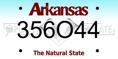 356O44 Arkansas License Plate