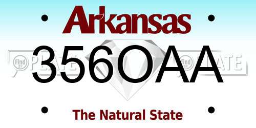 356OAA Arkansas License Plate