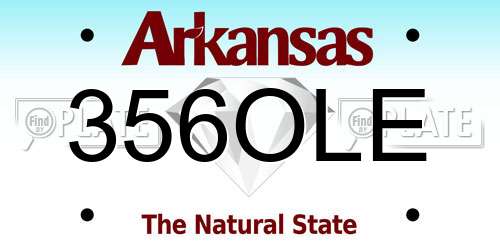 356OLE Arkansas License Plate