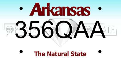 356QAA Arkansas License Plate