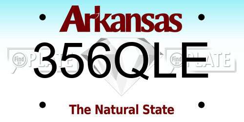356QLE Arkansas License Plate