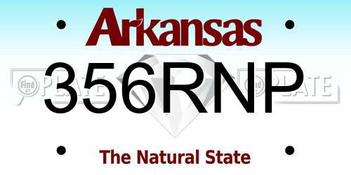 356RNP Arkansas License Plate