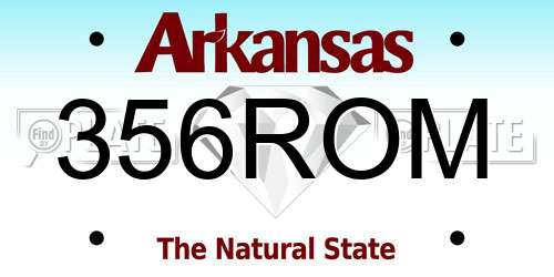 356ROM Arkansas License Plate