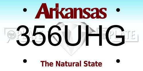 356UHG Arkansas License Plate
