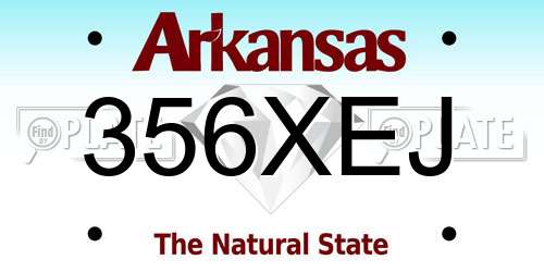 356XEJ Arkansas License Plate