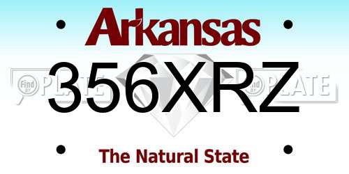 356XRZ Arkansas License Plate