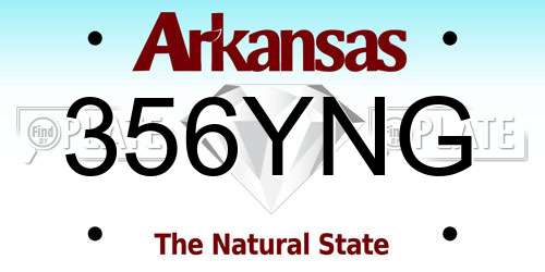 356YNG Arkansas License Plate