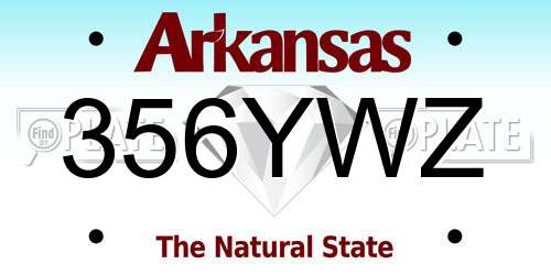 356YWZ Arkansas License Plate