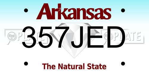 357JED Arkansas License Plate